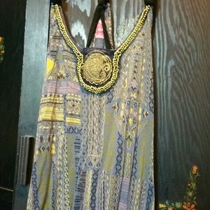 Free People Exclusive of Trims Beaded Paisley Tank
